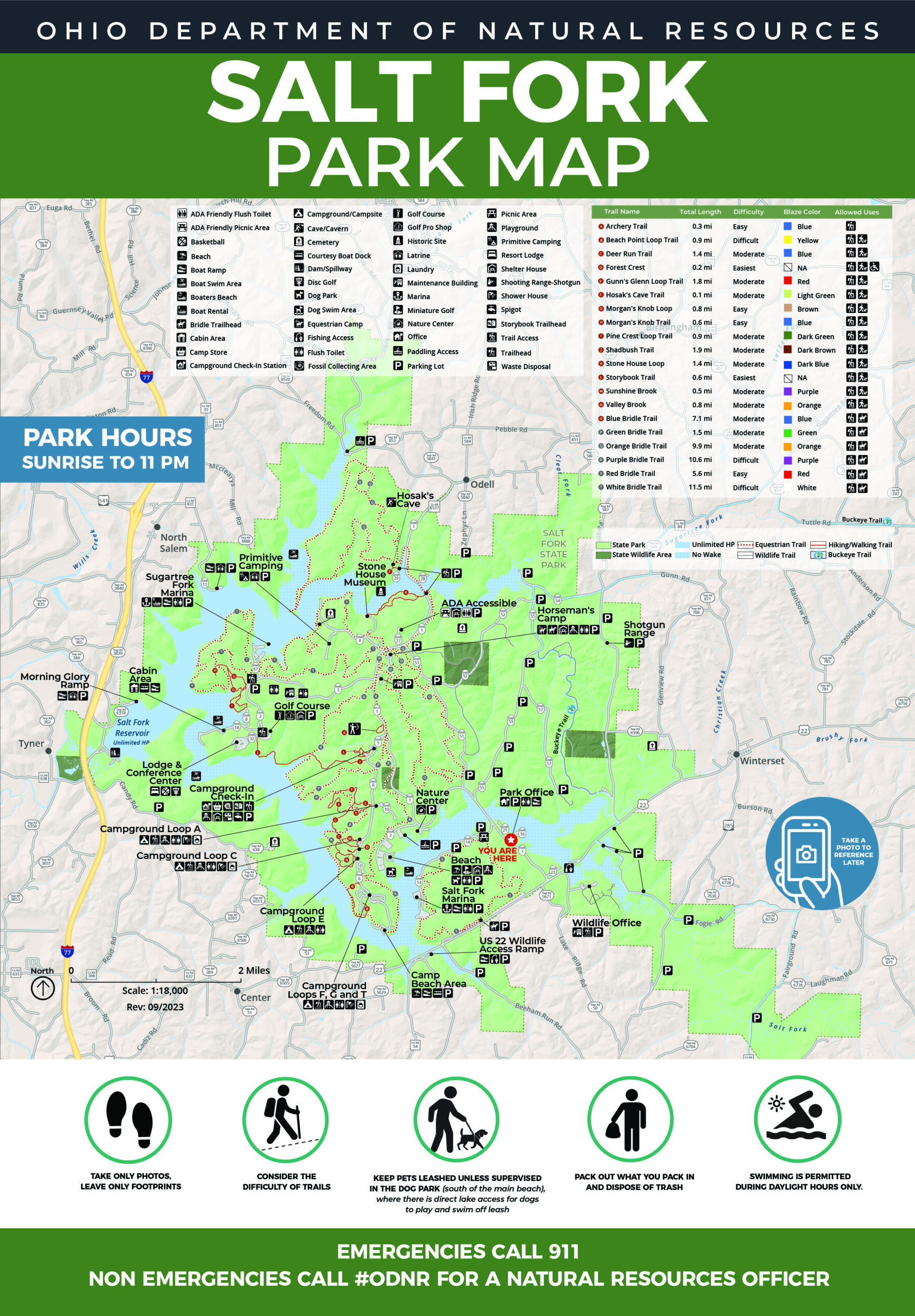 Salt Fork Ohio State Park Kiosk Map Panel